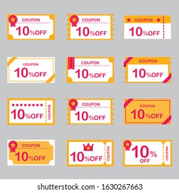 coupon voucher tag card vector 