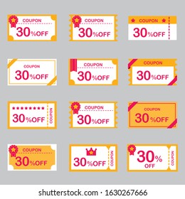 coupon voucher tag card vector 