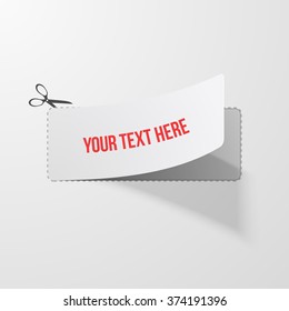 Coupon witn Cutline and Scissors Sign Vector illustration