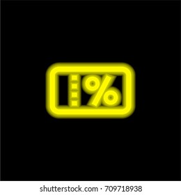 Coupon yellow glowing neon ui ux icon. Glowing sign logo vector