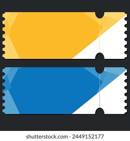 Coupons im 3D-Stil. Leerer Coupon. Ticketformular. Rabatt-Coupon. Beleg