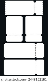 Coupons im 3D-Stil. Leerer Coupon. Ticketformular. Rabatt-Coupon. Beleg