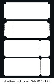 Coupons in 3D style. Blank coupon form. Ticket form. Discount coupon. Voucher