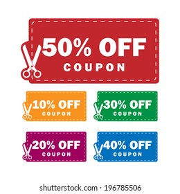 Coupons discounts set. Vector