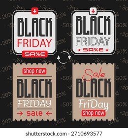 Coupons, stickers, and tickets for Black Friday and sales