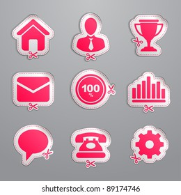 Coupons and stickers. Website icons.