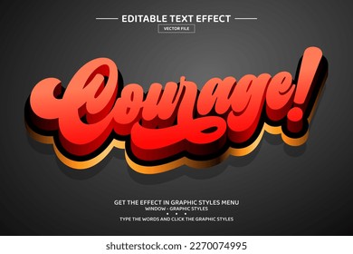 Courage 3D editable text effect template