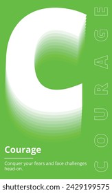 Courage, Conquer your fears and face challenges head-on, Typography Poster, Motivation Typography Poster Design, Abstract Typography Poster Design