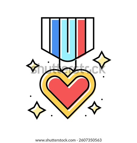 courage heart succes challenge color icon vector. courage heart succes challenge sign. isolated symbol illustration