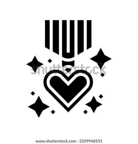 courage heart succes challenge glyph icon vector. courage heart succes challenge sign. isolated symbol illustration