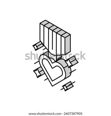 courage heart succes challenge isometric icon vector. courage heart succes challenge sign. isolated symbol illustration