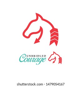 Courage Horse logo vector Vintage
