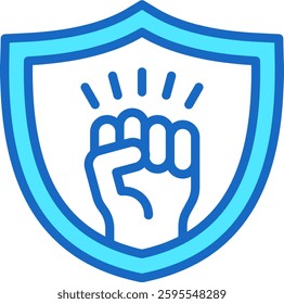 Courage Icon Blue Color Vector Illustration