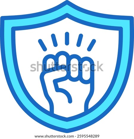 Courage Icon Blue Color Vector Illustration