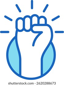Ícone de coragem Ilustração de vetor azul