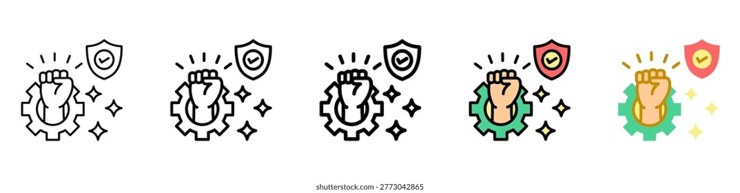 Courage Icon With Differences and Colors Style Illustration