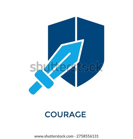 Courage Icon Dual Tone Style. Vector Illustration For Graphic Design