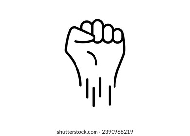 courage icon. hands clenched. icon related to core values. line icon style. simple vector design editable