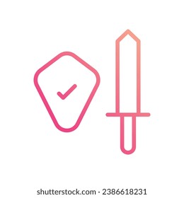 Courage icon isolate white background vector stock illustration.