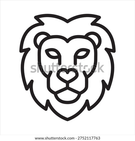 Courage icon. Lion head icon. Icon symbol for courage, bravery, strength, boldness, fearless, confidence, leadership, power, lion, valor. Vector illustration