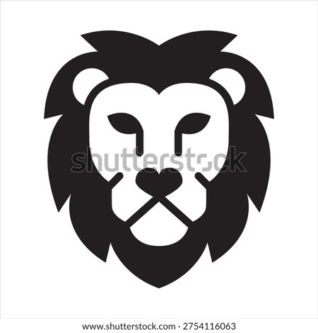 Courage icon. Lion head icon. Icon symbol for courage, bravery, strength, boldness, fearless, confidence, leadership, power, lion, valor. Vector illustration