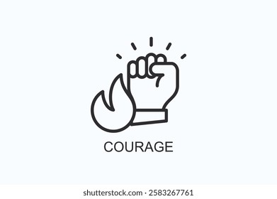 Courage Icon Or Logo Isolated Illustration