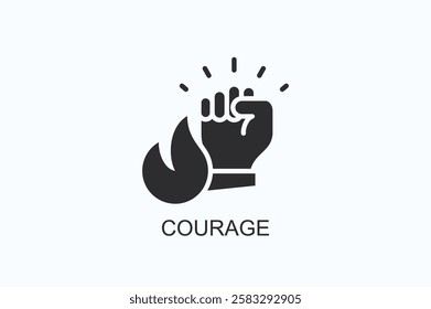 Courage Icon Or Logo Isolated Illustration