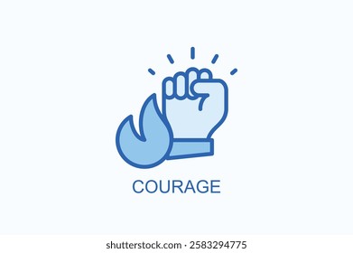 Courage Icon Or Logo Isolated Illustration