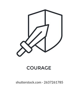 Courage Icon Outline Style. Vector Illustration For Graphic Design