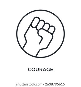 Courage Icon Outline Style. Vector Illustration For Graphic Design
