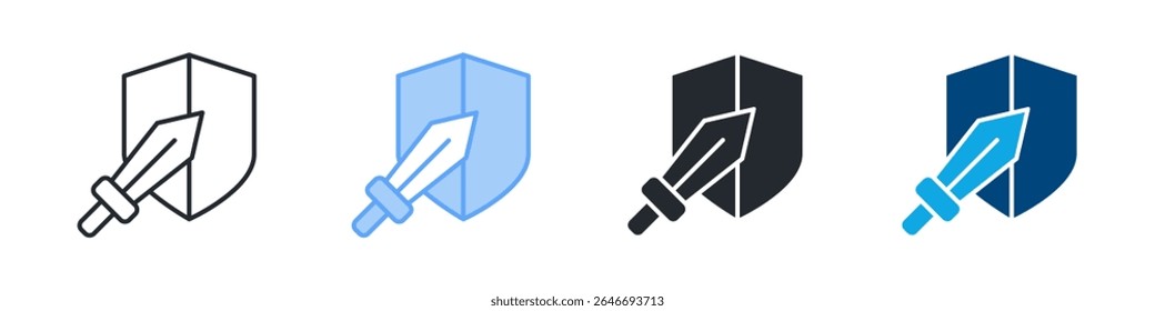 Courage Icon Set Multiple Style. Designed In Outline, Blue, Glyph, Dual Tone