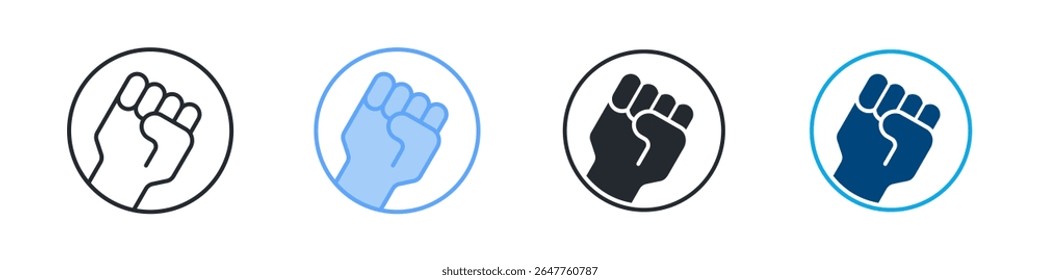 Coragem Ícone Definir Estilo Múltiplo. Projetado Em Contorno, Azul, Glifo, Tom Duplo