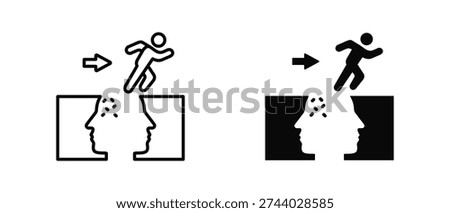 Courage icon set with style outline and solid. vector simple elements for design and presentation.