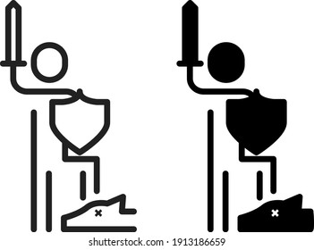 Courage icon , vector illustration