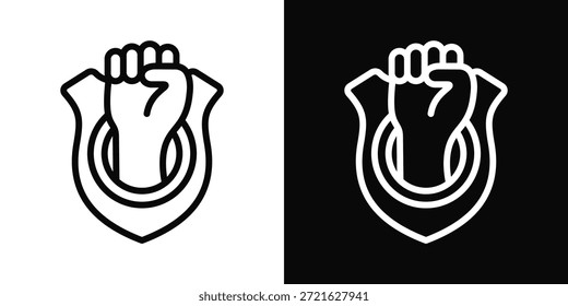 Courage Icon White And Black Background Style
