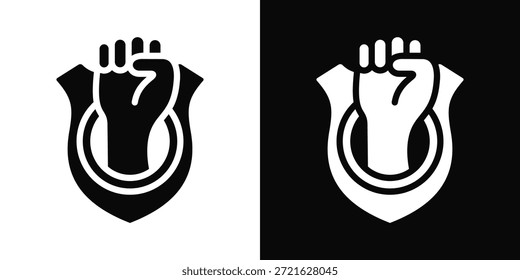 Courage Icon White And Black Background Style