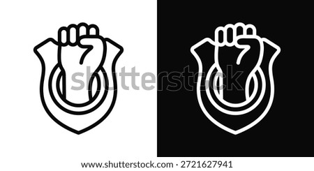 Courage Icon White And Black Background Style