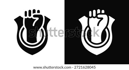 Courage Icon White And Black Background Style