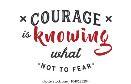 Courage is knowing what not to fear