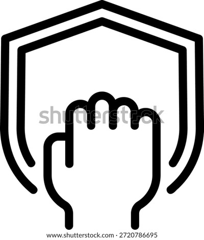 courage line icon illustration vector