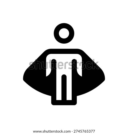 Courage. Outlined stroke vector icon with black-filled details.