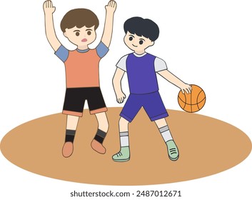 Courage and skill combine in the game: one protects, the other suppresses. The spirit of competition burns on the basketball court.