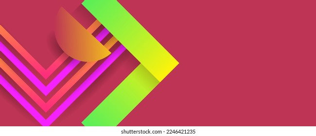 Courage stylische abstrakte Hintergrund auf echtem rosa Viva Magenta Farbe futuristische Elemente Banner geometrisch rosa Farbverlauf für Web oder Druck