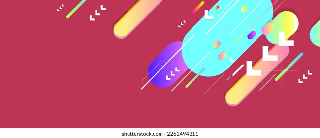 Courage stylish Abstract background on real pink Viva Magenta color futuristic elements banner geometric pink gradient for web or print