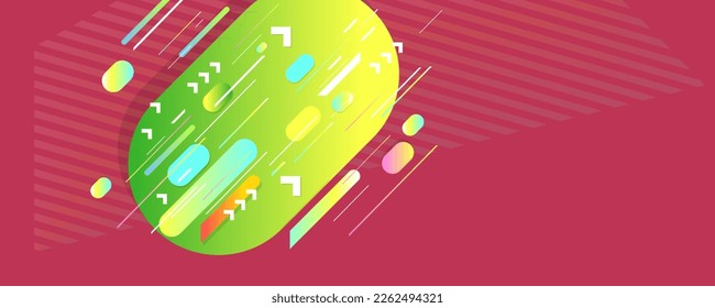 Courage stylish Abstract background on real pink Viva Magenta color futuristic elements banner geometric pink gradient for web or print