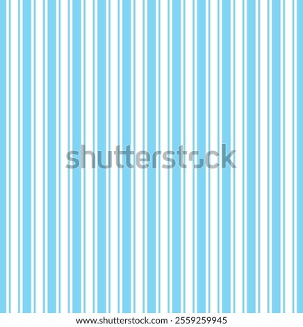Courage Ticking Stripe, a seamless vector pattern with traditional ticking stripe in periwinkle blue on a white background.