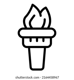 Courage torch icon outline vector. Self career. Hero obstacle