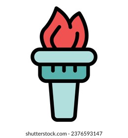 Courage torch icon outline vector. Self career. Hero obstacle color flat