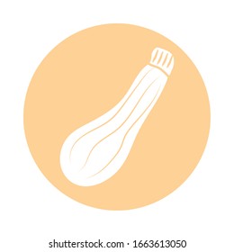 courgette icon over white background, block style, vector illustration