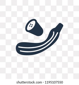 Courgette vector icon isolated on transparent background, Courgette transparency concept can be used web and mobile